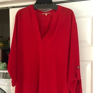 Solid red blouse